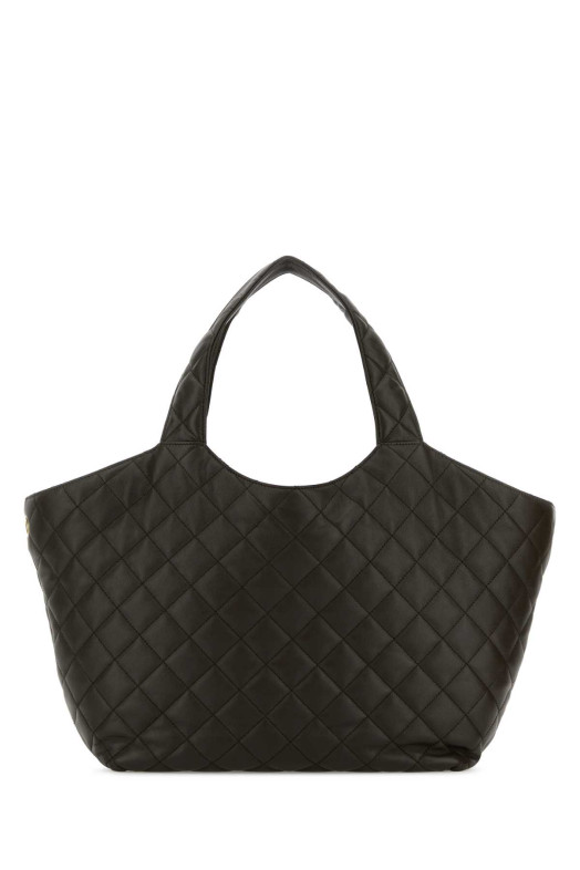 Сумка для покупок SAINT LAURENT з наппи середнього розміру кольору «чаркоул» (871494AAANG)