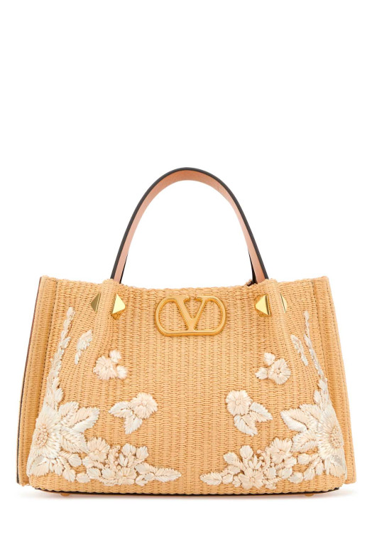 Raffia VLogo Signature bucket bag VALENTINO GARAVANI (8W2B0T02UNP)