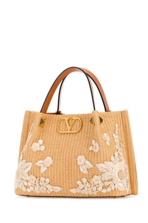 Raffia VLogo Signature bucket bag VALENTINO GARAVANI (8W2B0T02UNP)