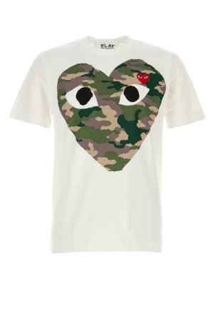White cotton t-shirt White COMME DES GARCONS PLAY (AXT242051)