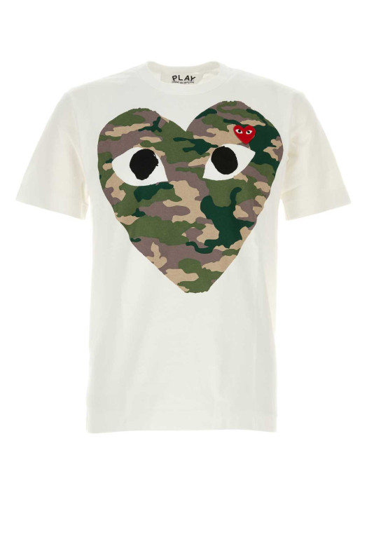 White cotton t-shirt White COMME DES GARCONS PLAY (AXT242051)