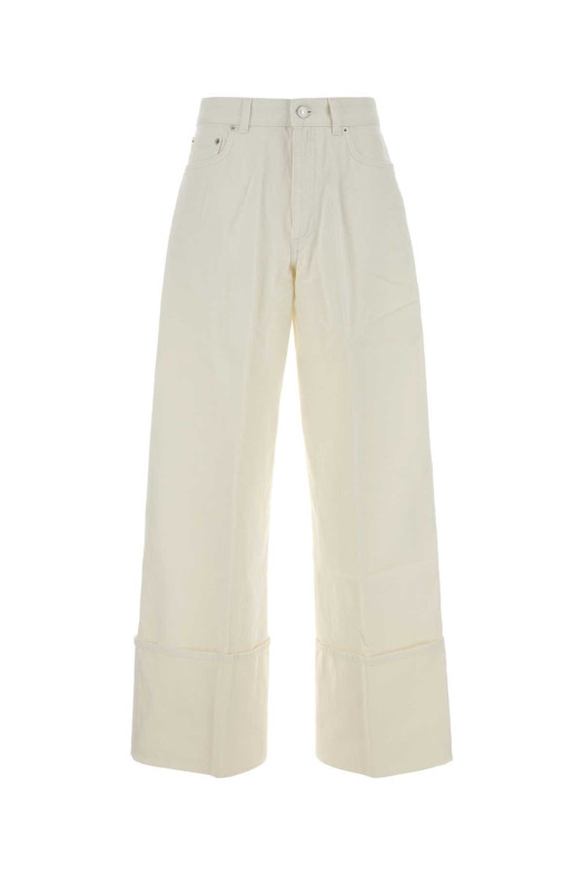 Білі джинси з широкими штанинами бежевого кольору GIVENCHY (BW51AZ516T)