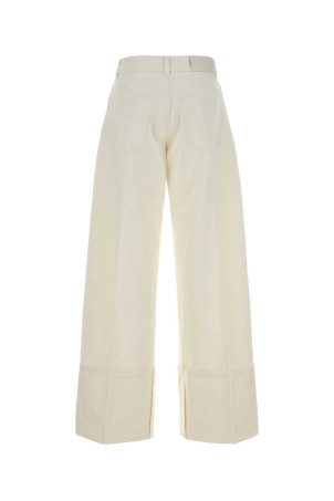 Білі джинси з широкими штанинами бежевого кольору GIVENCHY (BW51AZ516T)