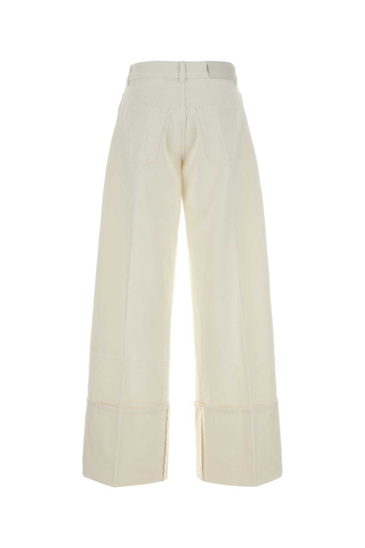 Білі джинси з широкими штанинами бежевого кольору GIVENCHY (BW51AZ516T)