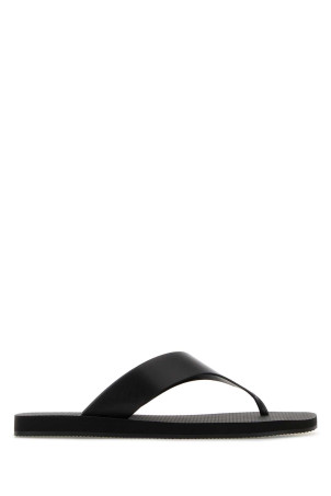 Black leather Dune thong slippers Black THE ROW (F1839L825)