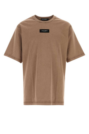 Biscuit cotton oversize t-shirt DOLCE & GABBANA (G8RI4TG7P1O)