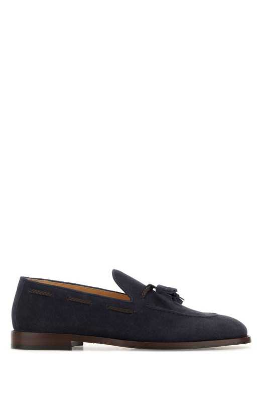 Navy blue suede loafers BRUNELLO CUCINELLI (MZUCCLB744)