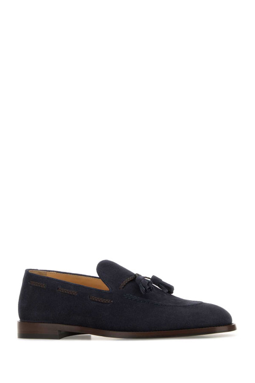 Navy blue suede loafers BRUNELLO CUCINELLI (MZUCCLB744)