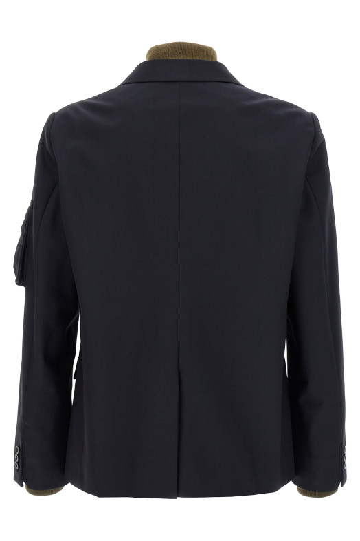 Блейзер із вставкою у стилі бомбер, синій SACAI 2503743M233