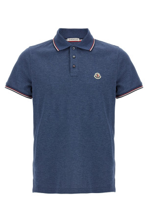 Tricolor detail polo shirt Blue