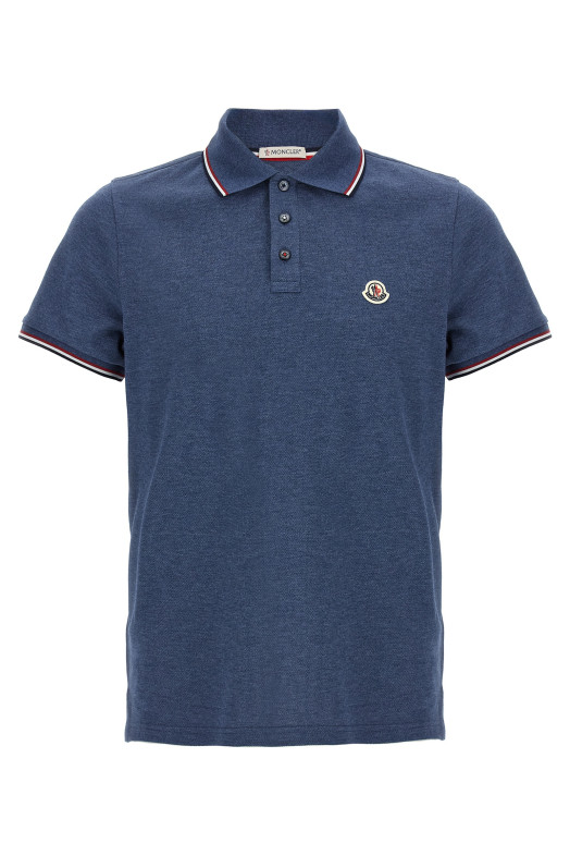 Tricolor detail polo shirt Blue