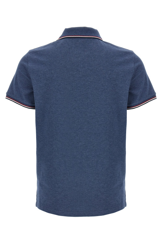 Tricolor detail polo shirt Blue