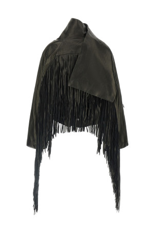 'Cropped Scarf Flight' jacket Black