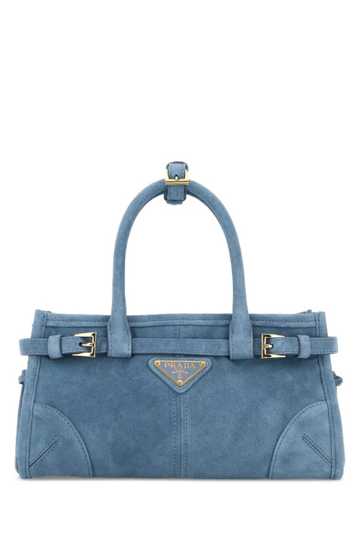 Light blue suede mini Prada Bonnie handbag PRADA (1BA4862C4S)