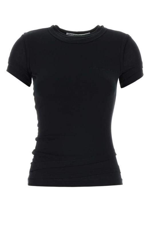 Black stretch cotton t-shirt ALEXANDER WANG (1CC2261286)