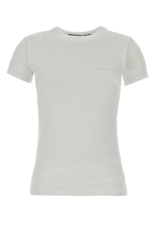 White stretch cotton t-shirt White ALEXANDER WANG (1CC2261286)