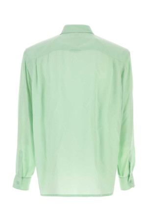 Mint green satin shirt SAINT LAURENT (864348Y2N49)