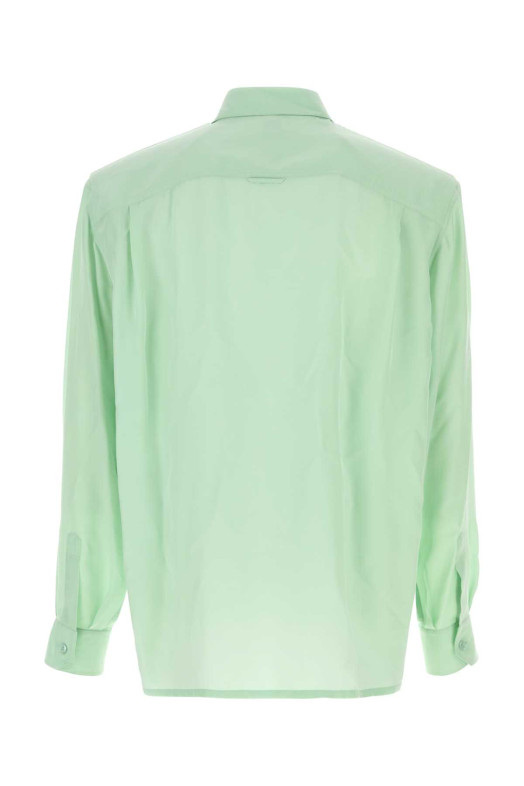 Mint green satin shirt SAINT LAURENT (864348Y2N49)