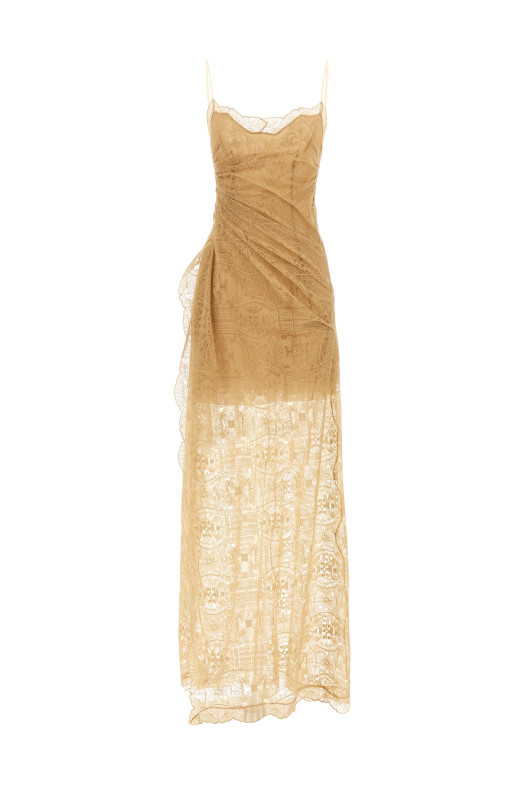 Embroidered dress orange