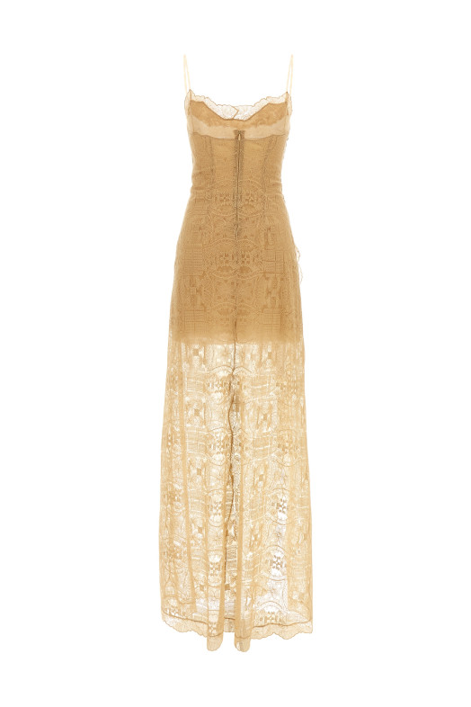 Embroidered dress orange