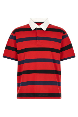 Striped polo shirt Red
