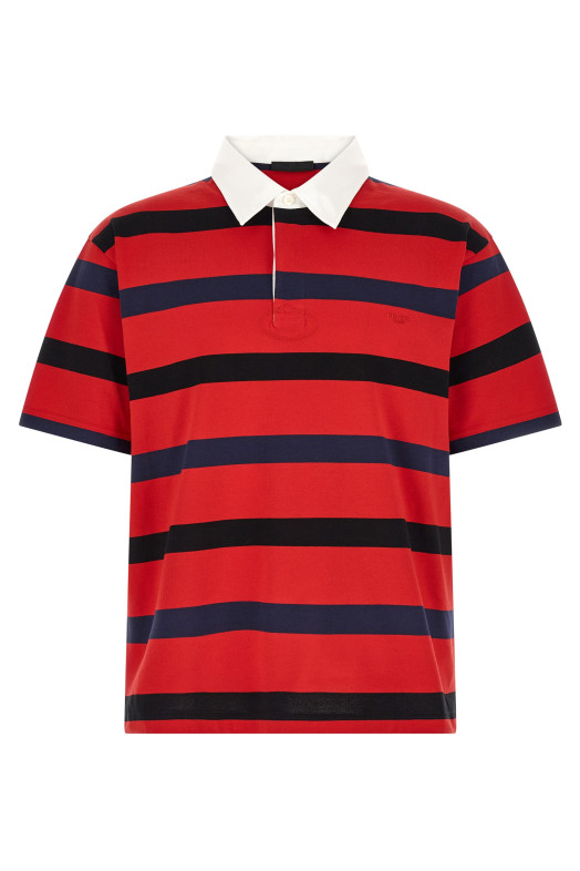 Striped polo shirt Red