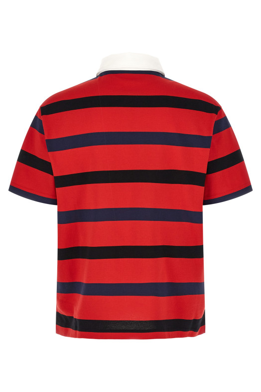 Striped polo shirt Red