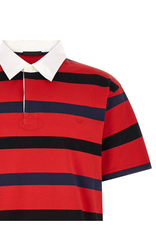 Striped polo shirt Red