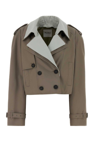 Тренч із сірого габардину THE ATTICO (260WCB00111PLC003AA)