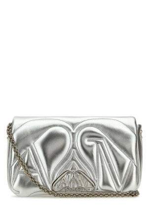 Silver leather small Seal shoulder bag ALEXANDER MCQUEEN (7573751BL0I)