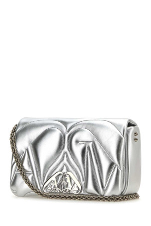 Silver leather small Seal shoulder bag ALEXANDER MCQUEEN (7573751BL0I)