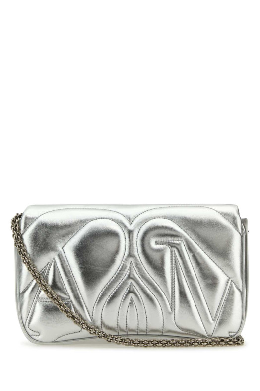 Silver leather small Seal shoulder bag ALEXANDER MCQUEEN (7573751BL0I)