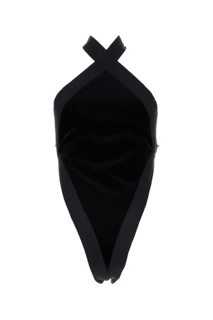 Black velvet bodysuit Black SAINT LAURENT (762438Y3D02)