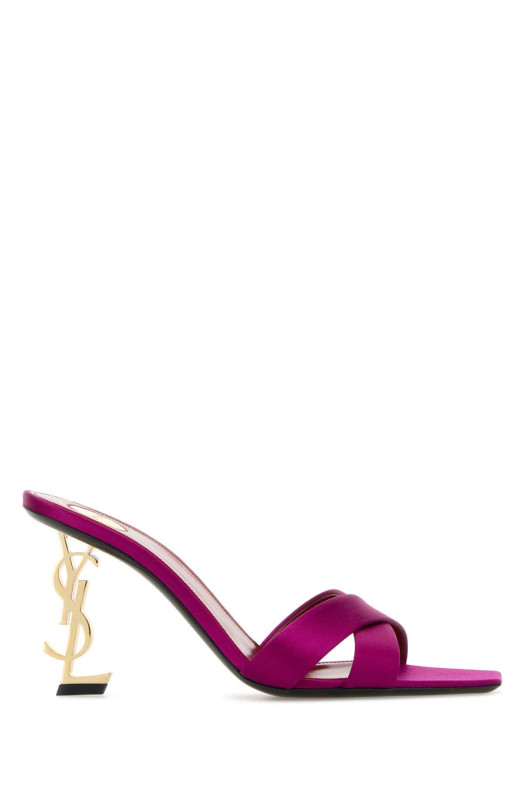 Fuchsia satin Opyum 85 mules SAINT LAURENT (8189319QAB1)