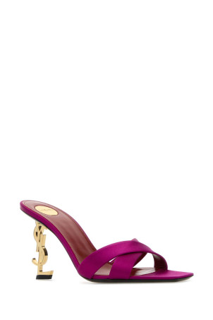 Fuchsia satin Opyum 85 mules SAINT LAURENT (8189319QAB1)