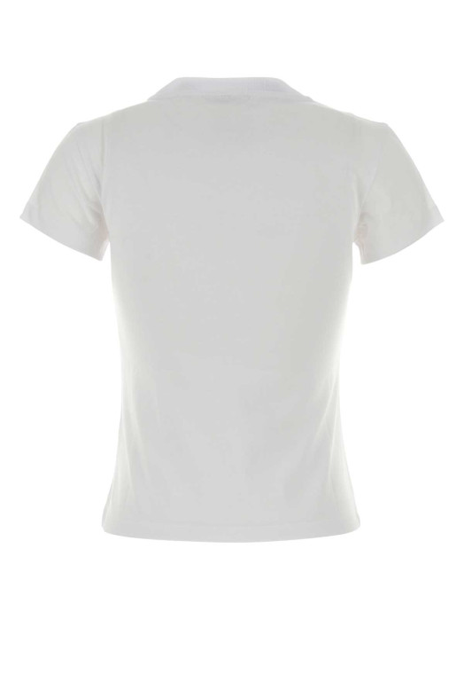 White cotton t-shirt Blue GANNI (A1050185)