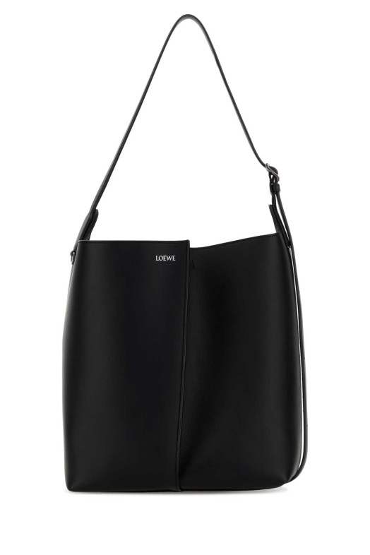 Black leather large Bilbao bucket bag Black LOEWE (AWRASHLX01)