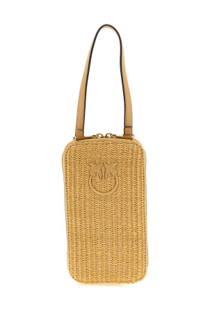 Raffia smartphone holder Beige