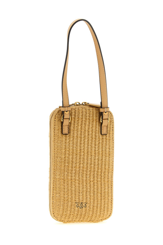 Raffia smartphone holder Beige