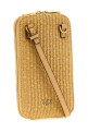 Raffia smartphone holder Beige