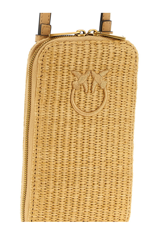 Raffia smartphone holder Beige