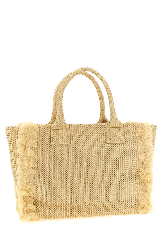 'Beach' large shopping bag Beige
