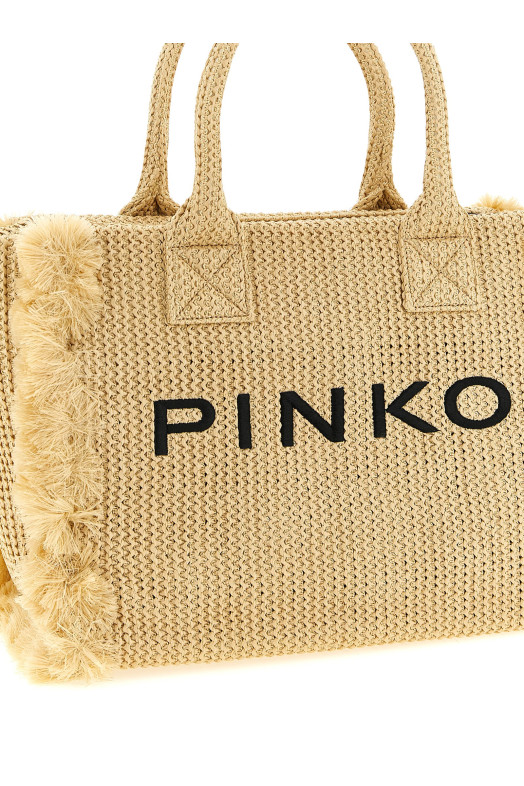 'Beach' large shopping bag Beige
