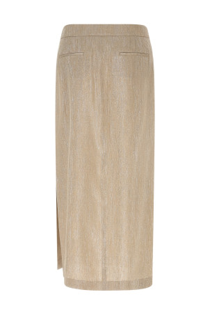 Юбка из ламе-ниток, бежевая E0521200598942
