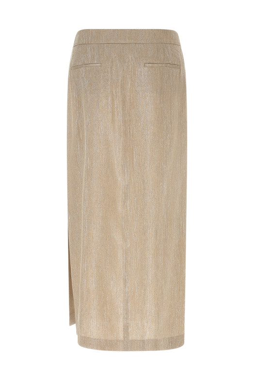Юбка из ламе-ниток, бежевая E0521200598942