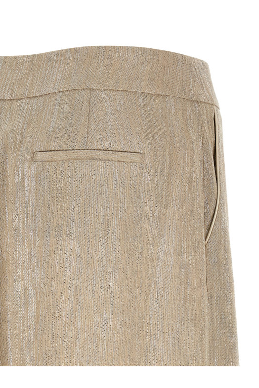 Юбка из ламе-ниток, бежевая E0521200598942