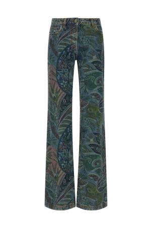 Floral print jeans Blue