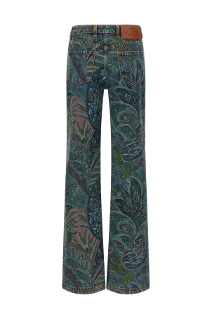 Floral print jeans Blue