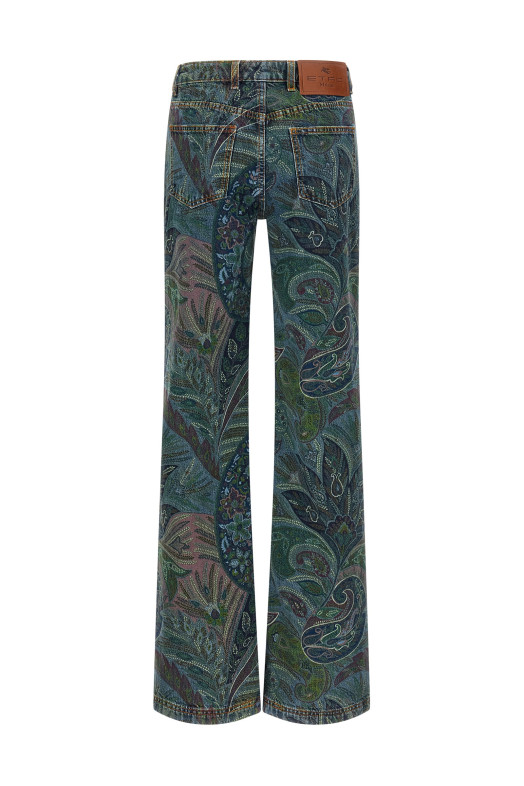 Floral print jeans Blue