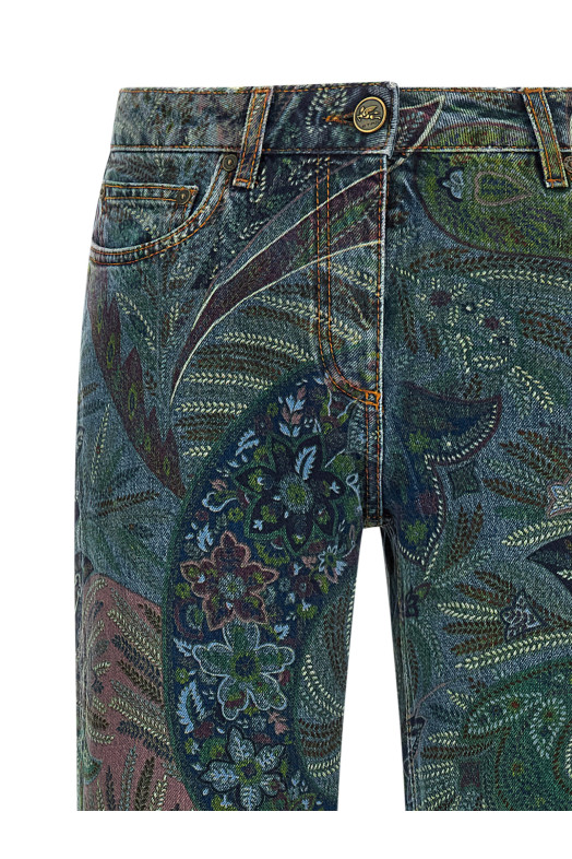 Floral print jeans Blue